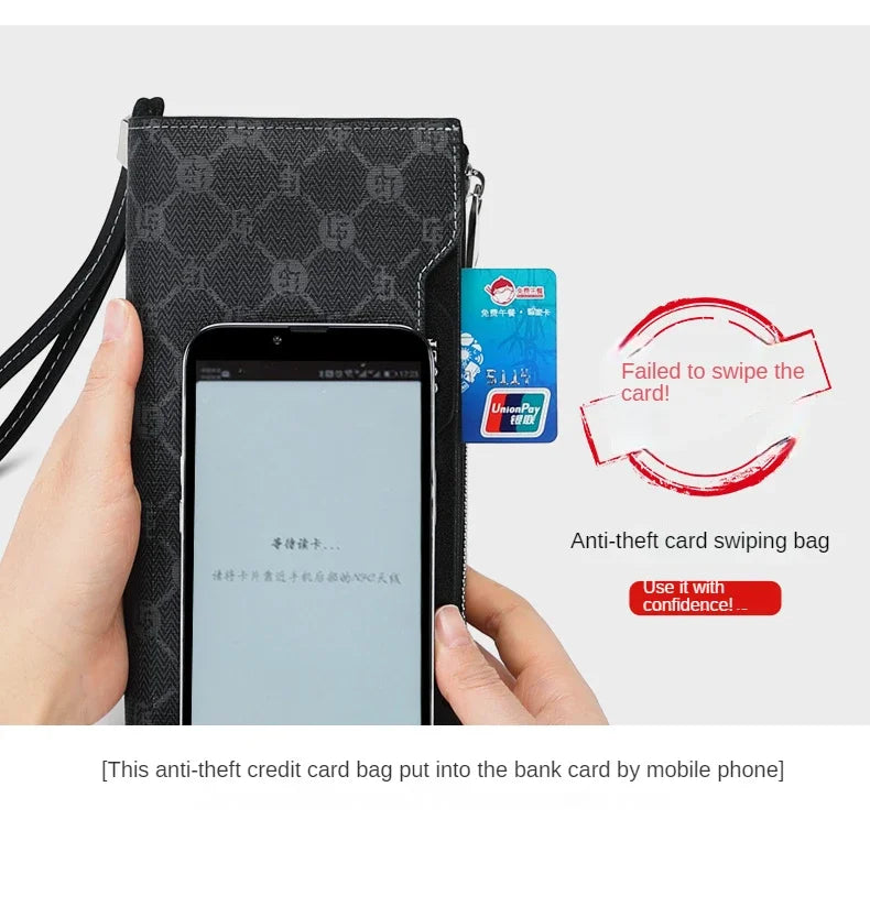 M&T Wear - GOLF Long Wallet for Men, Leather Clutch & Organizer