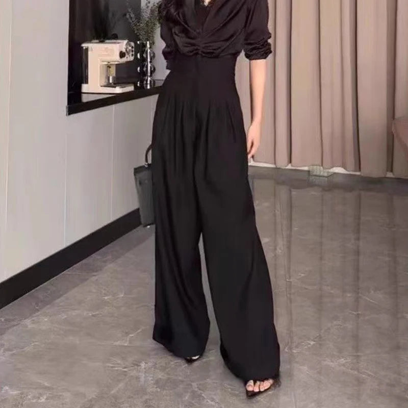 Ultra High-Waist Professional Wide-Leg Trousers