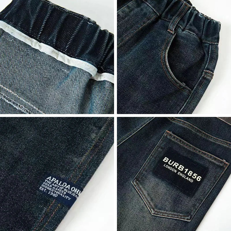 M&T Wear - Boys’ Fashion Letter Print Straight Leg Jeans