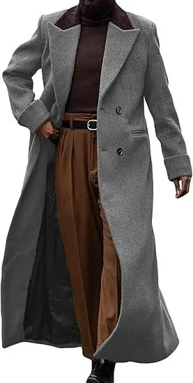 M&T Wear - French Business Casual Double-Breasted Long Woolen Coat