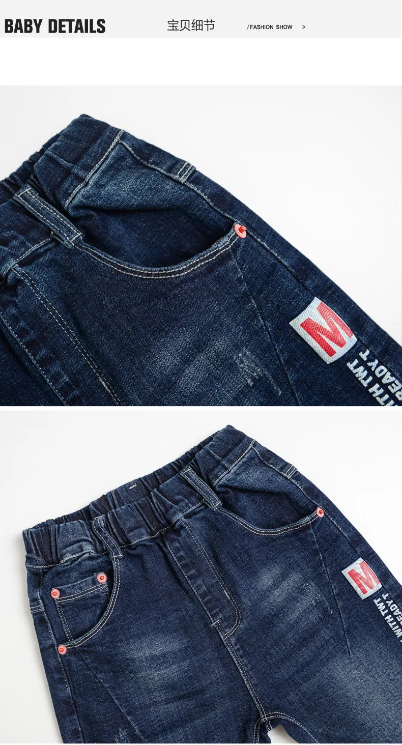 M&T Wear - Boys’ Slim Fit Elastic Waist Denim Jeans (3-14 Years)
