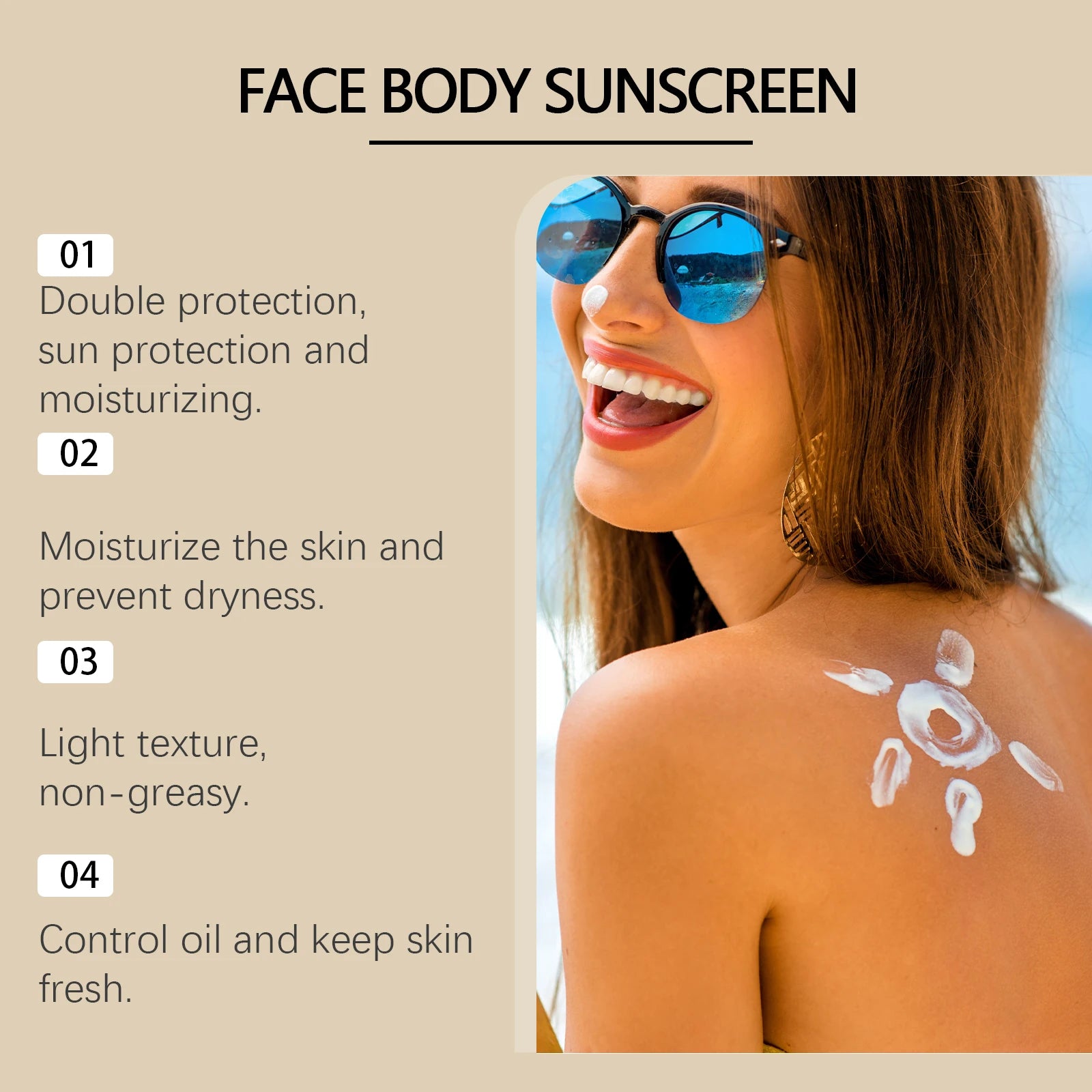 M&T Wear - SPF 50+ Sunscreen Cream for Face & Body | UV Defense, Waterproof, Moisturizing Sunblock (100g)