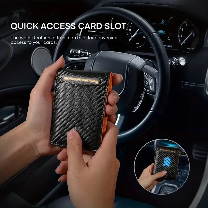 M&T Wear - Slim RFID Leather Money Clip Wallet for Men