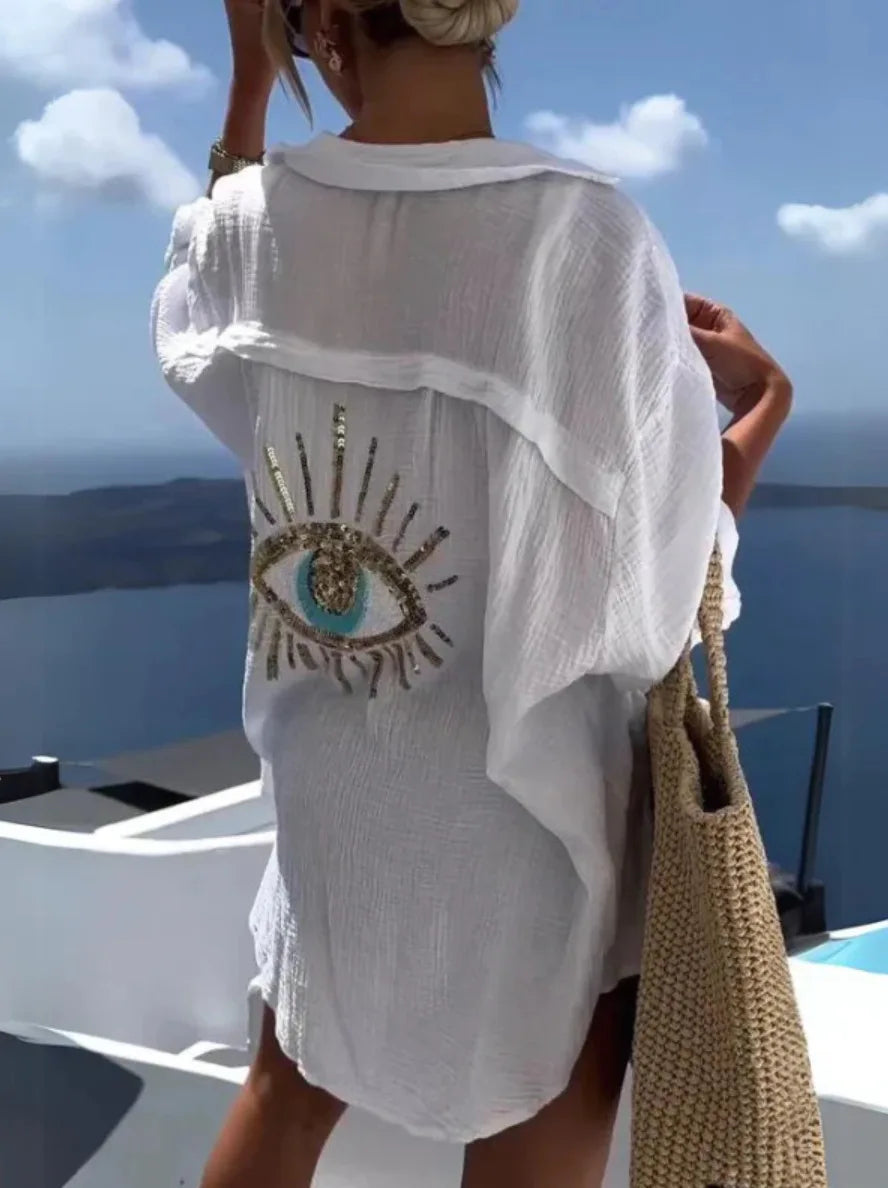 Evil Eye Beach Style Casual Shirt