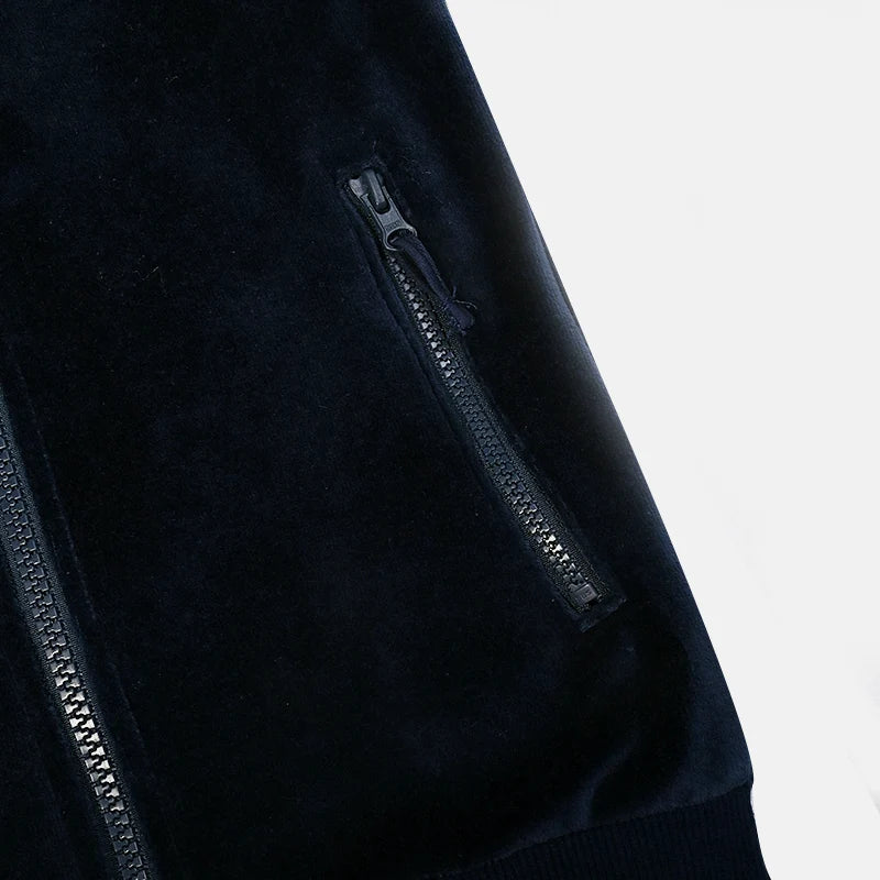 M&T Wear - Girl school vest navy velour lining hooded