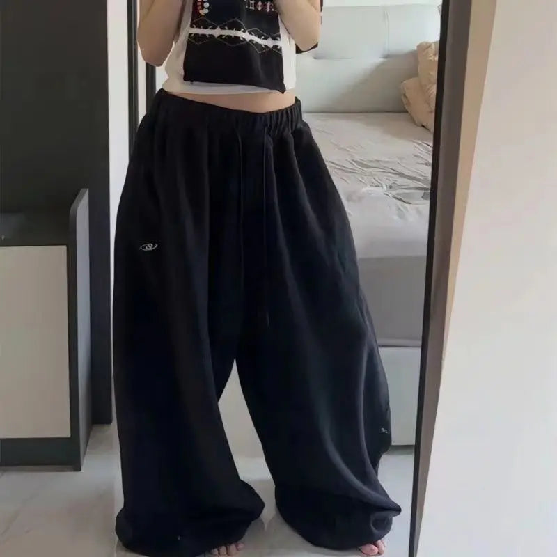 Y2K Goth Print Hip-Hop Wide-Leg Sweatpants
