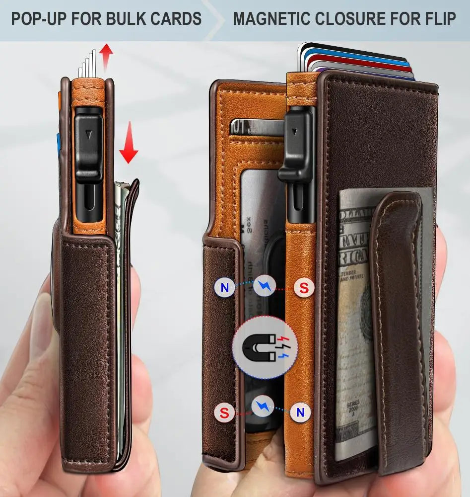M&T Wear - Men’s Slim RFID Front Pocket Wallet with Money Clip & Coin Pocket