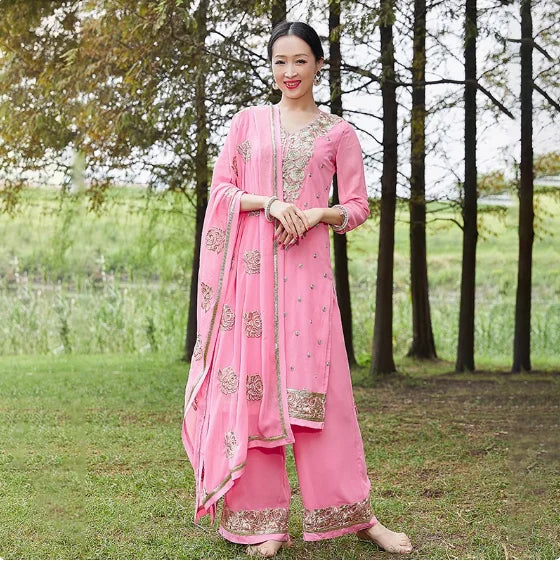 M&T Wear - Traditional Women's Ethnic Dance Costume Sari Next  Chaabi Three Piece Set