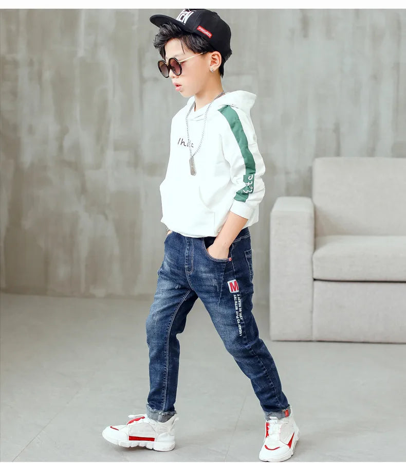 M&T Wear - Boys’ Slim Fit Elastic Waist Denim Jeans (3-14 Years)