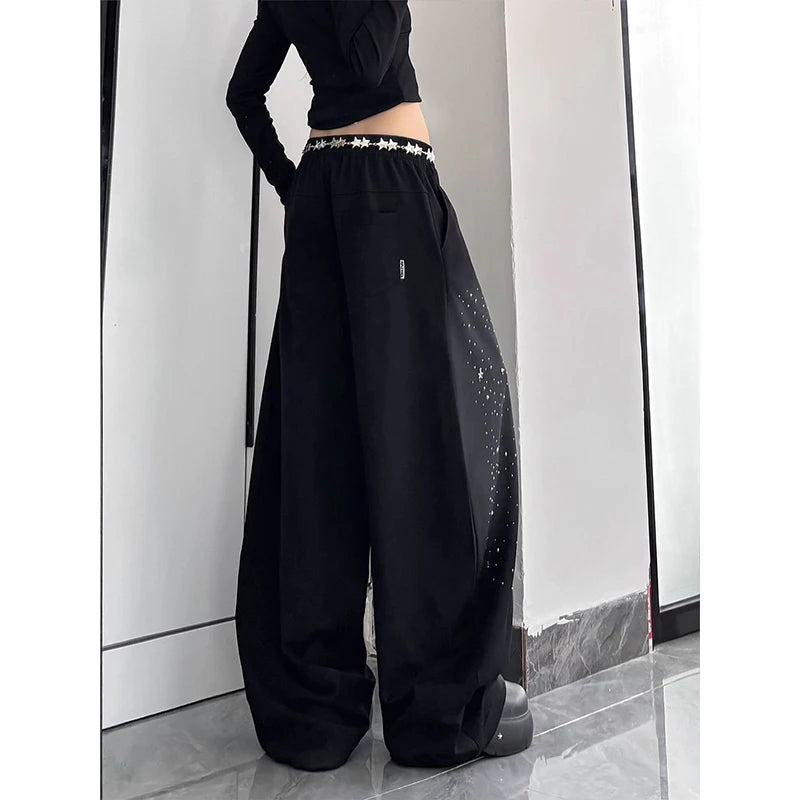 Rhinestone "Starry Sky" Gradient Jazz Jeans