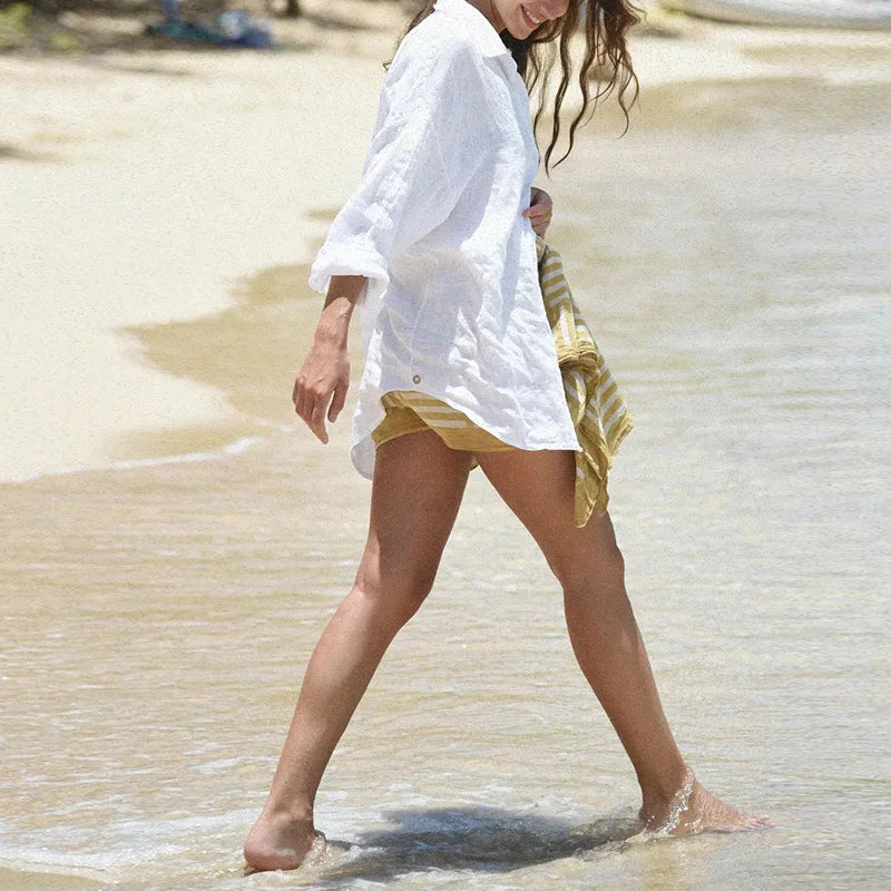 M&T Wear - Women's Premium Linen Loose Fit Vacation Shirt