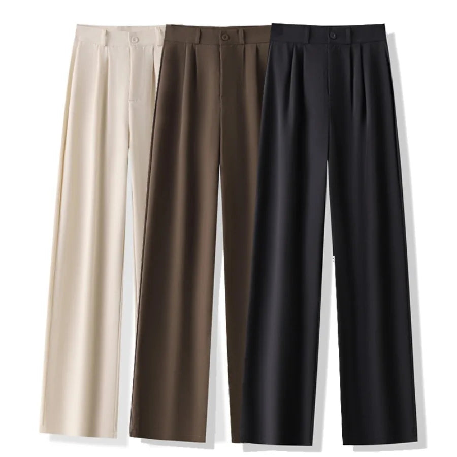 High-Waist Professional Wide-Leg Trousers