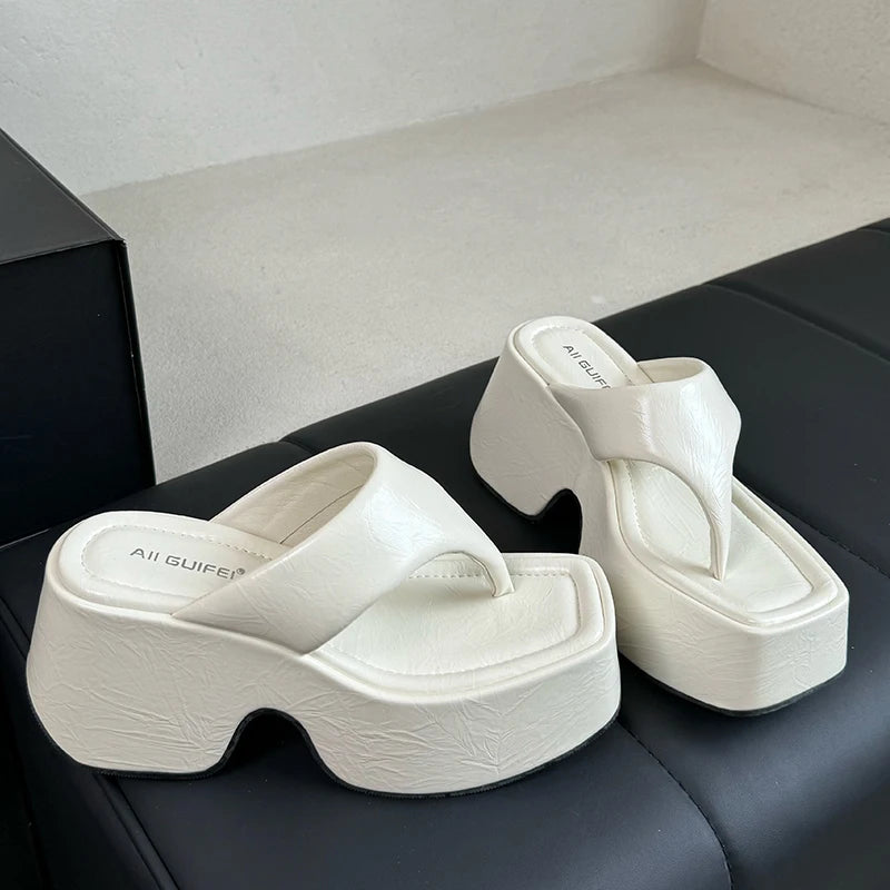 M&T Wear - Women's Korean Style Platform Wedge Slides