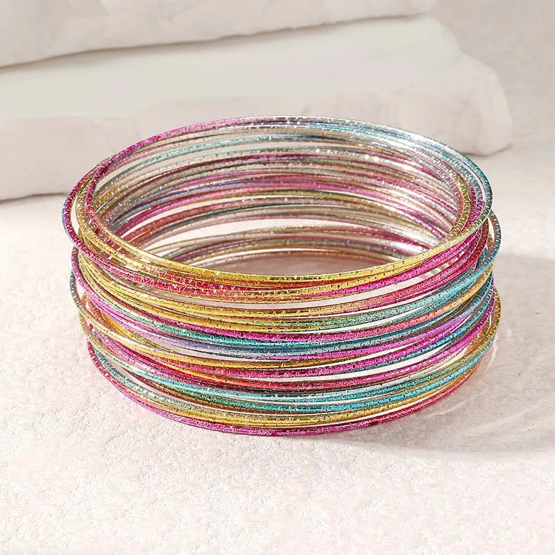 M&T Wear - 30 Pieces Metal Bangles Set for Women