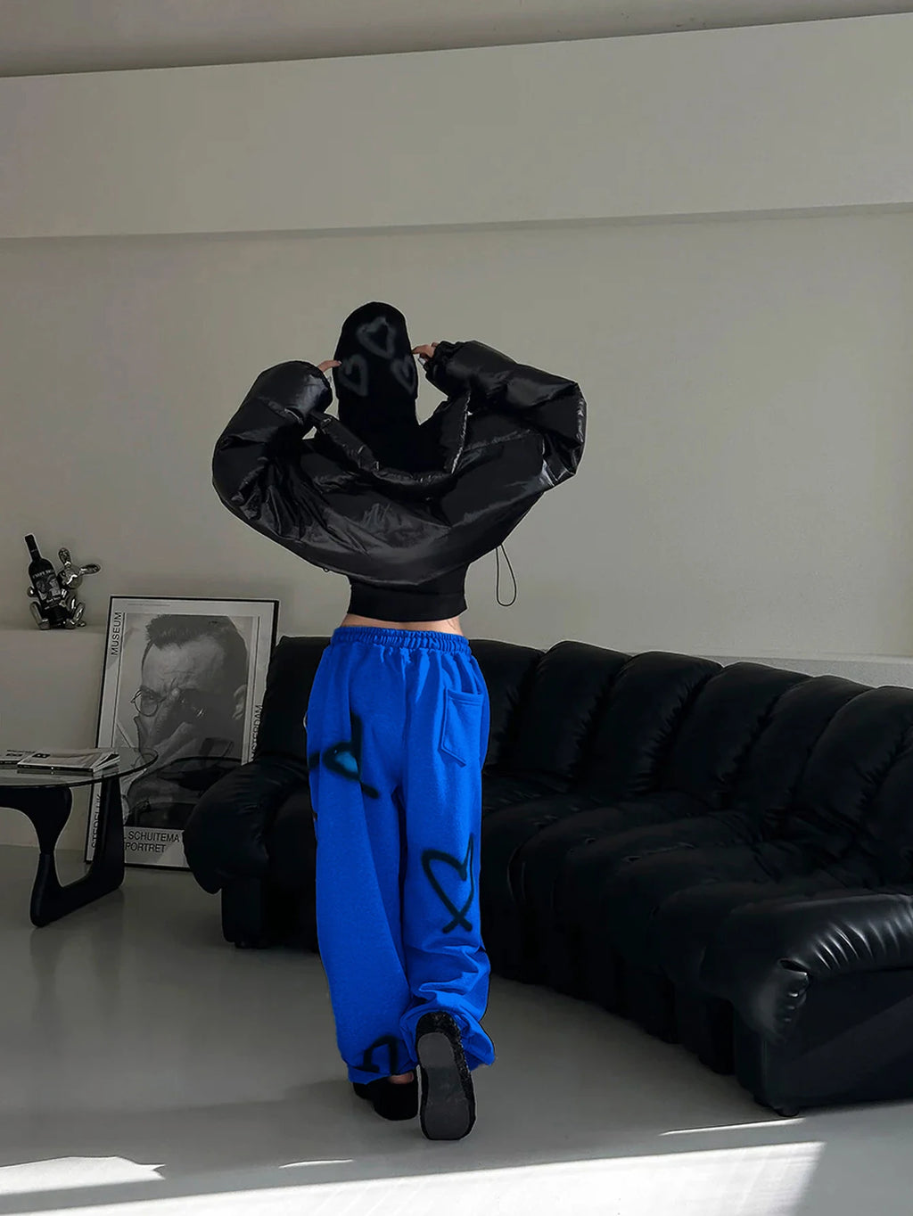 Y2K Heart Print Flare Sweatpants