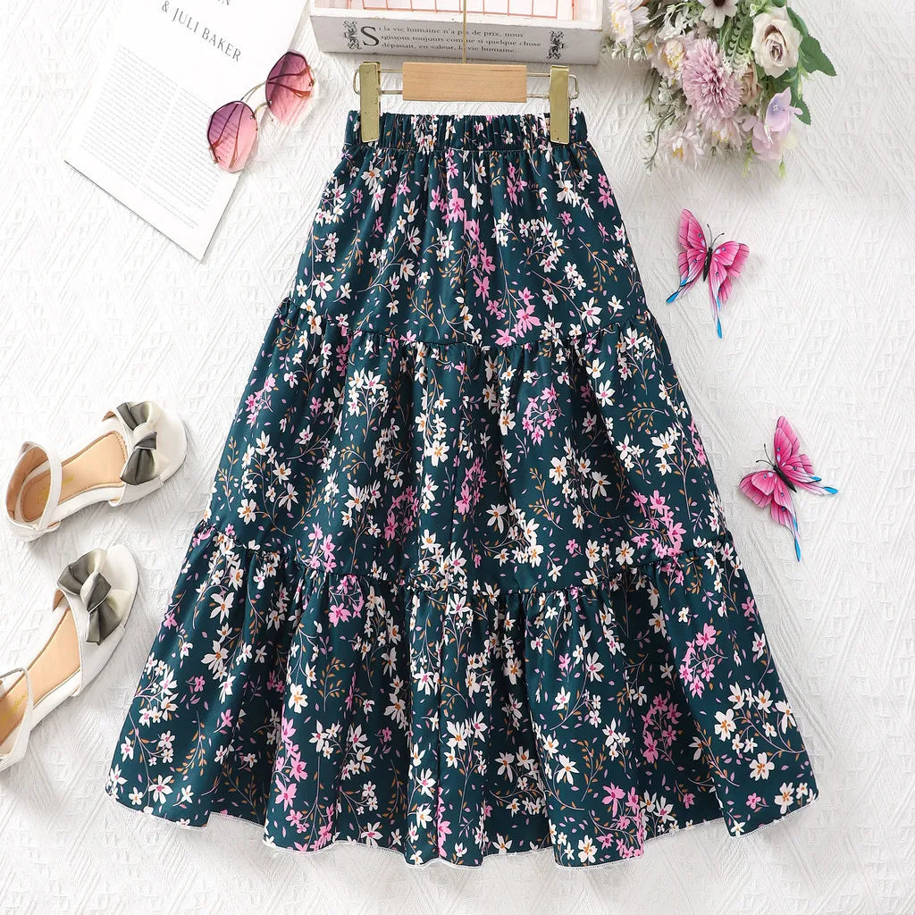 M&T Wear - Girls’ Floral Butterfly Maxi Skirt