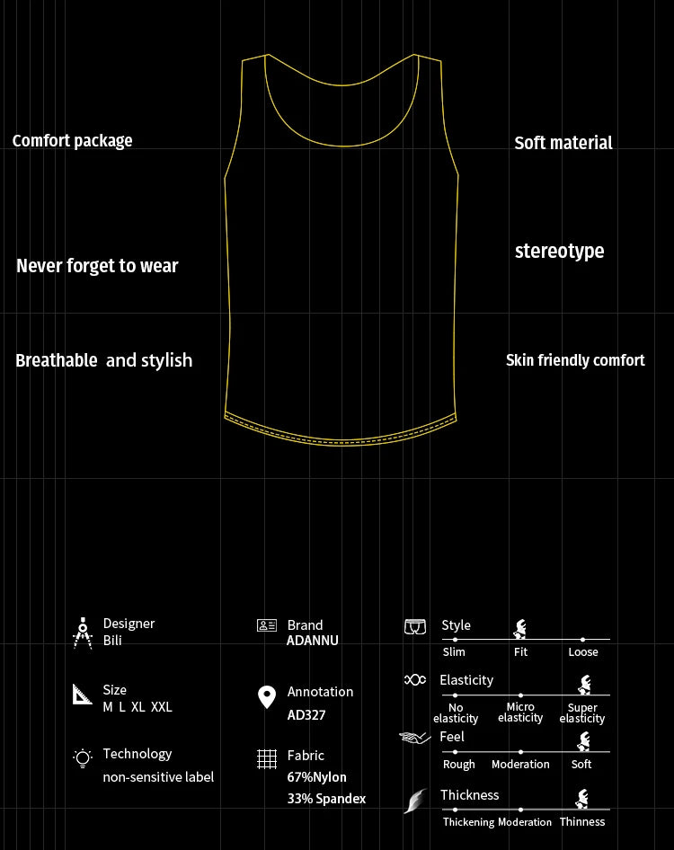 M&T Wear - Men's Sheer Elastic Muscle Fit Tank Top