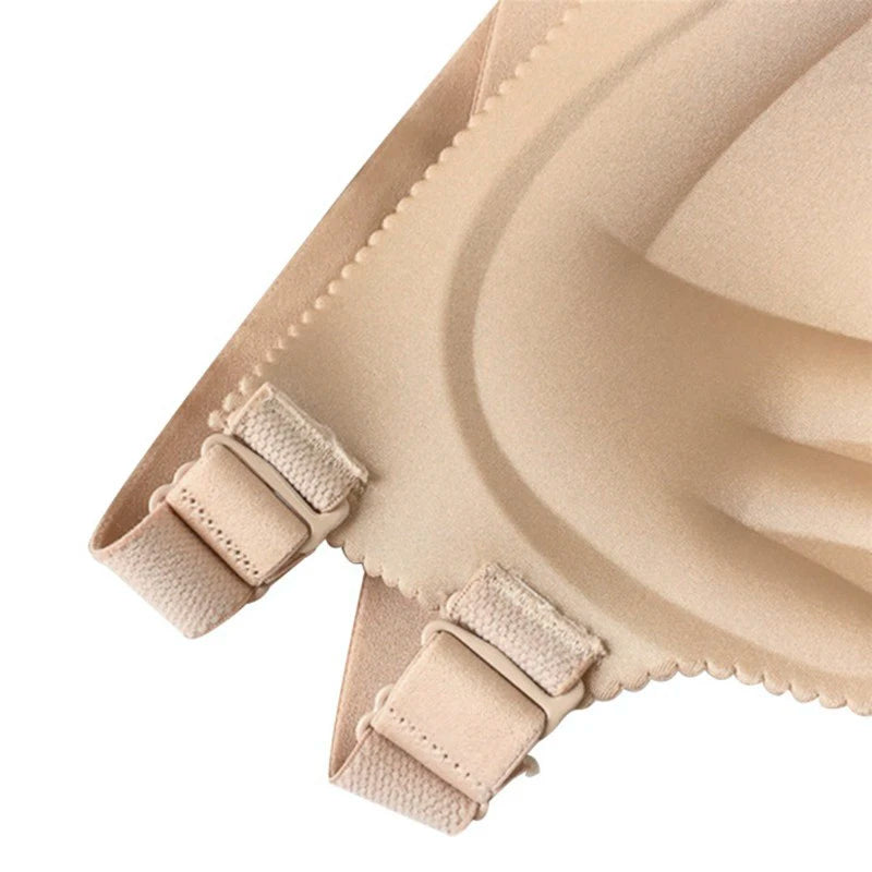 M&T Wear - Seamless, Strapless Push-Up Invisible Bra for Women