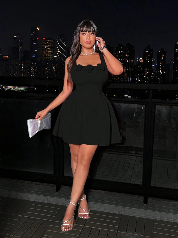 Plus Size Sweetheart Floral A-Line Mini Dress