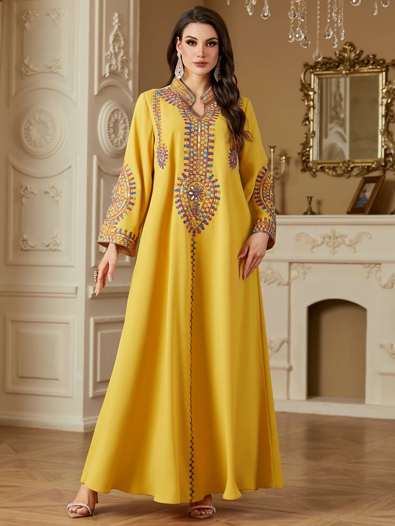 M&T Wear - Pakistani Women's Embroidered Loose abaya Dresses Elegant Casual Kaftan