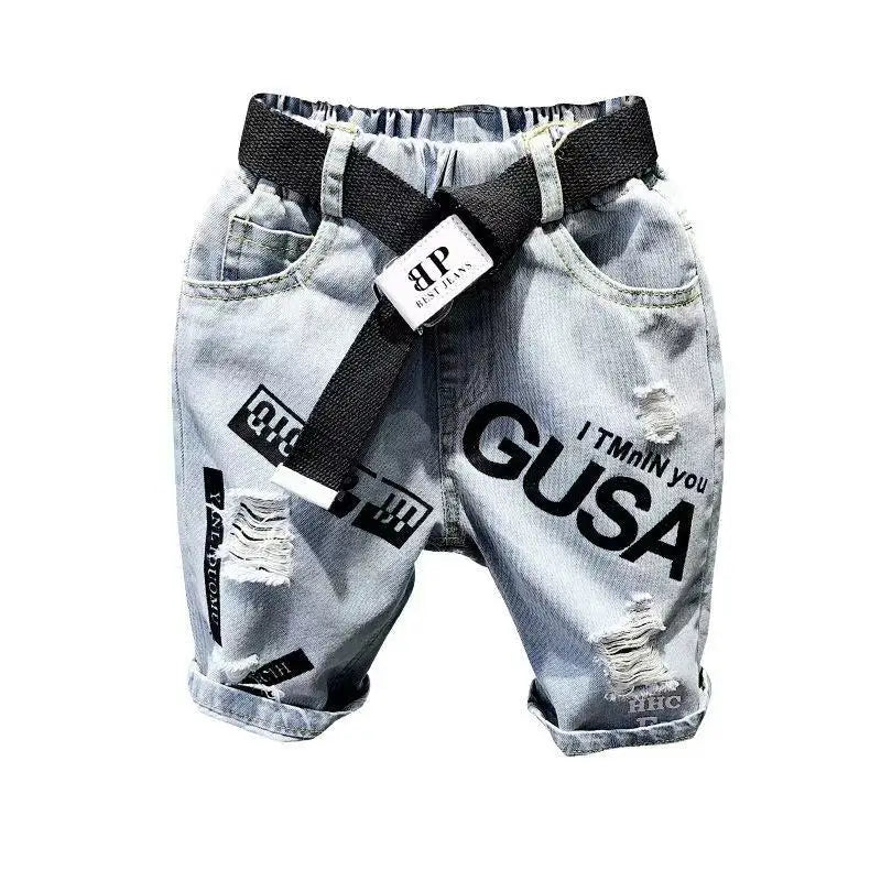 M&T Wear - Boys’ Trendy Distressed Korean Style Denim Shorts