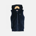 M&T Wear - Girl school vest navy velour lining hooded