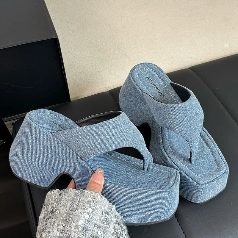 M&T Wear - Women's Korean Style Platform Wedge Slides