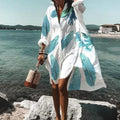 Printed Loose V-Neck Shirt Dress