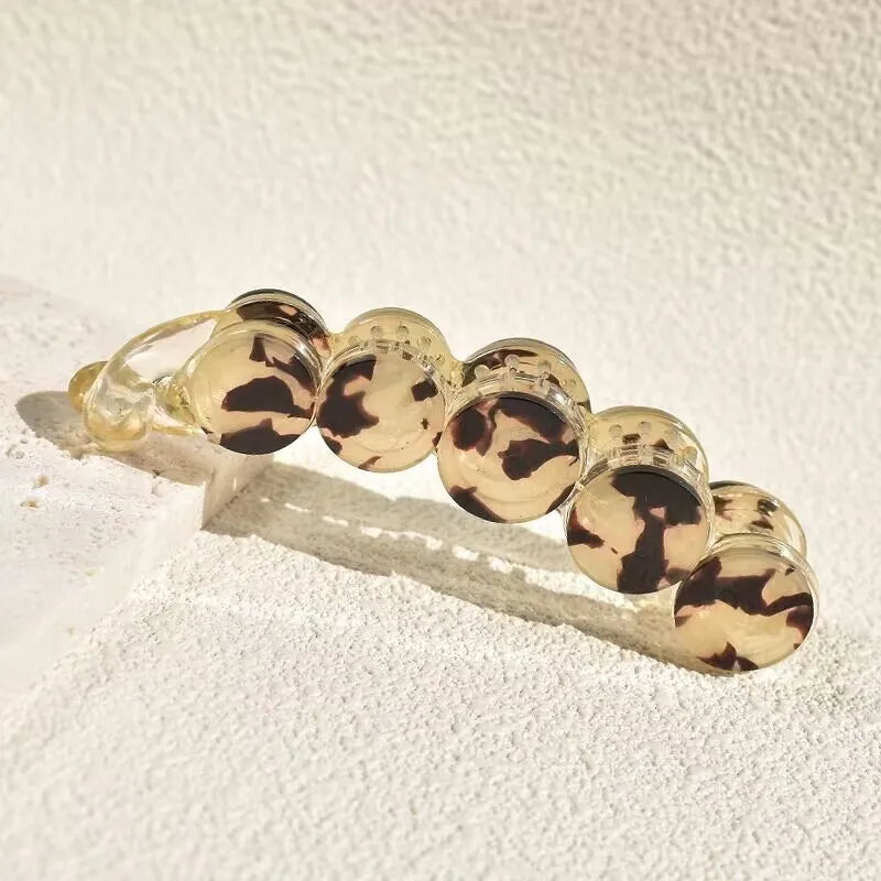 M&T Wear - Elegant Leopard Banana Hair Clip Acetate Ponytail Holder