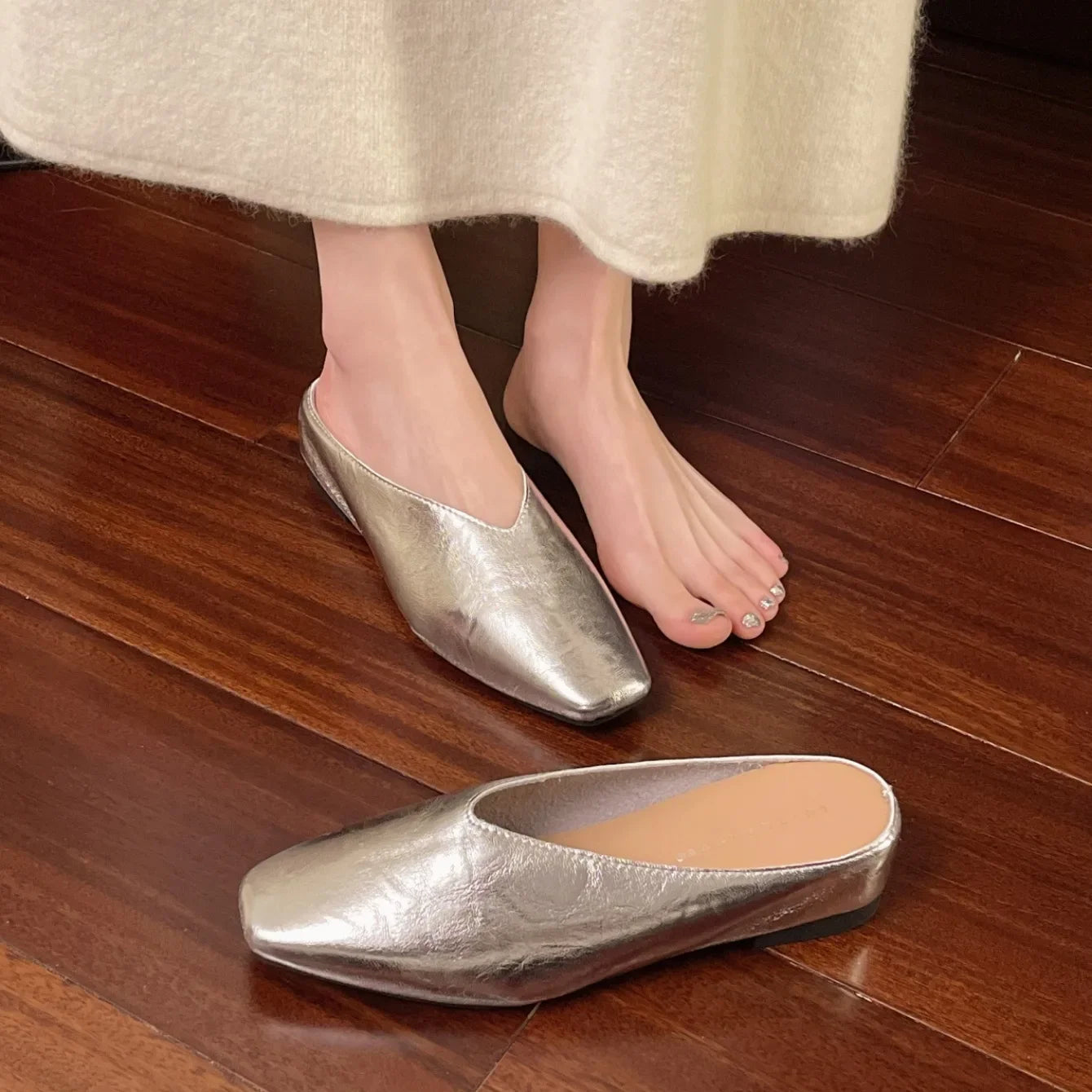 M&T Wear - Women's Elegant Square Toe Platform Slides (2025 New)