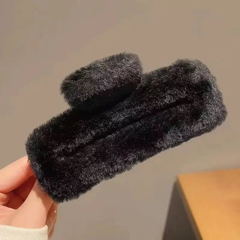 M&T Wear - Large Plush Square Hair Clip 2025 Shark Clip