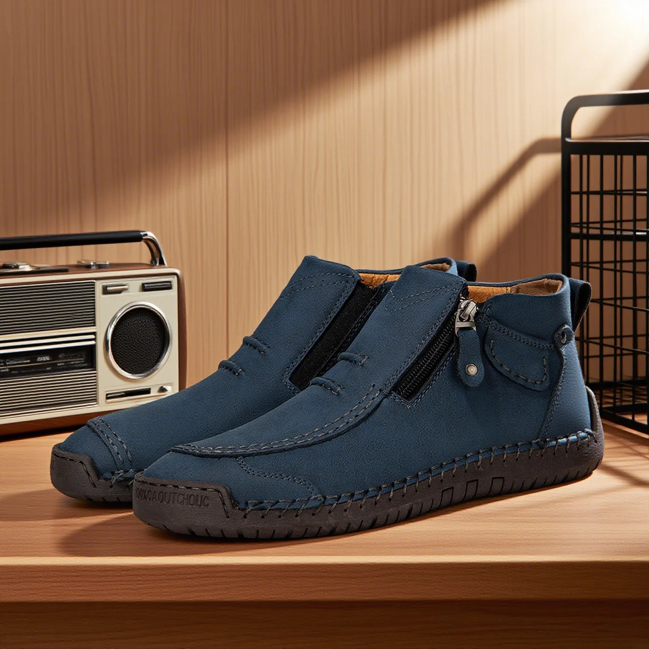 M&T Wear - New Casual Shoes for Men White Luxury Round Toe Men Ankle Boots Light Slip on Walking Shoes Outdoor Comfor Men High Top Sneakers - M&T Wear