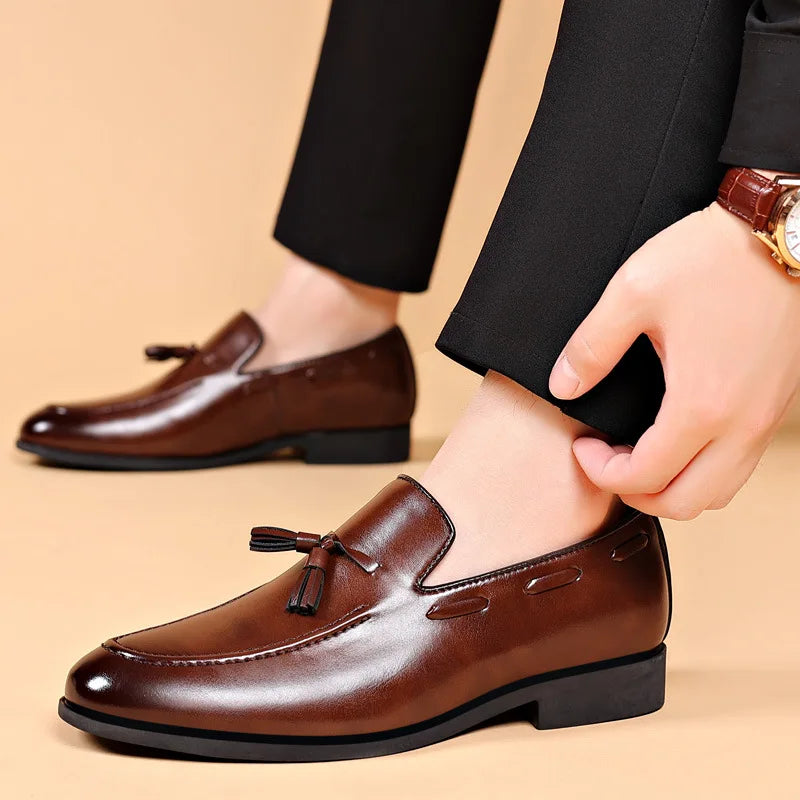 M&T Wear - Men's New PU Leather Business Slip-On Shoes