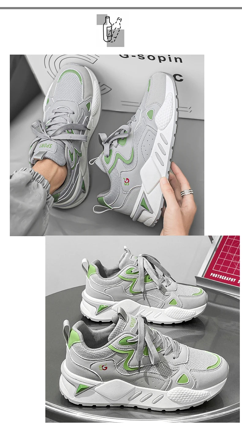 M&T Wear - Men's Casual Shoes Feature A Breathable Mesh Upper and A Thick Sole Making Them Fashionable and Versatile for Casual Wear - M&T Wear