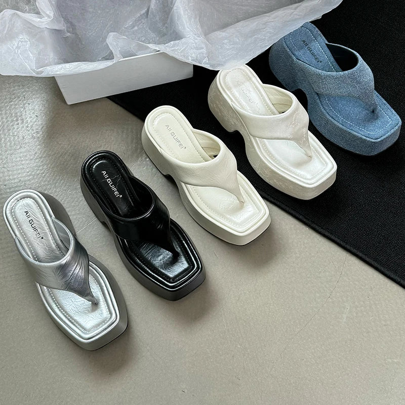 M&T Wear - Women's Korean Style Platform Wedge Slides