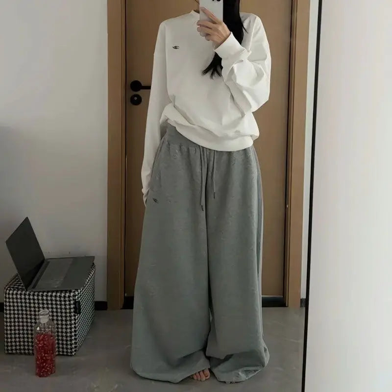 Y2K Goth Print Hip-Hop Wide-Leg Sweatpants