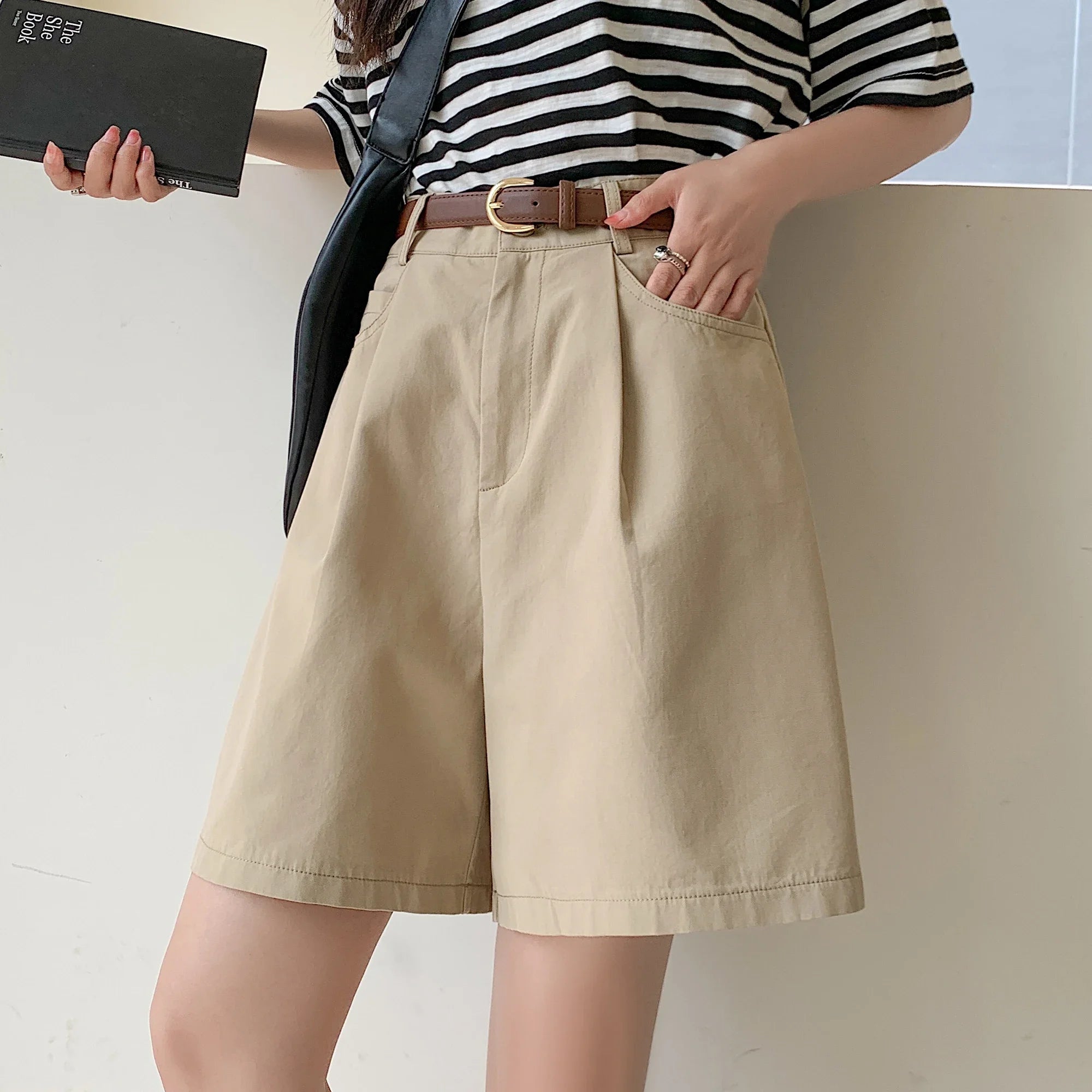 Cotton-Linen Utility Shorts
