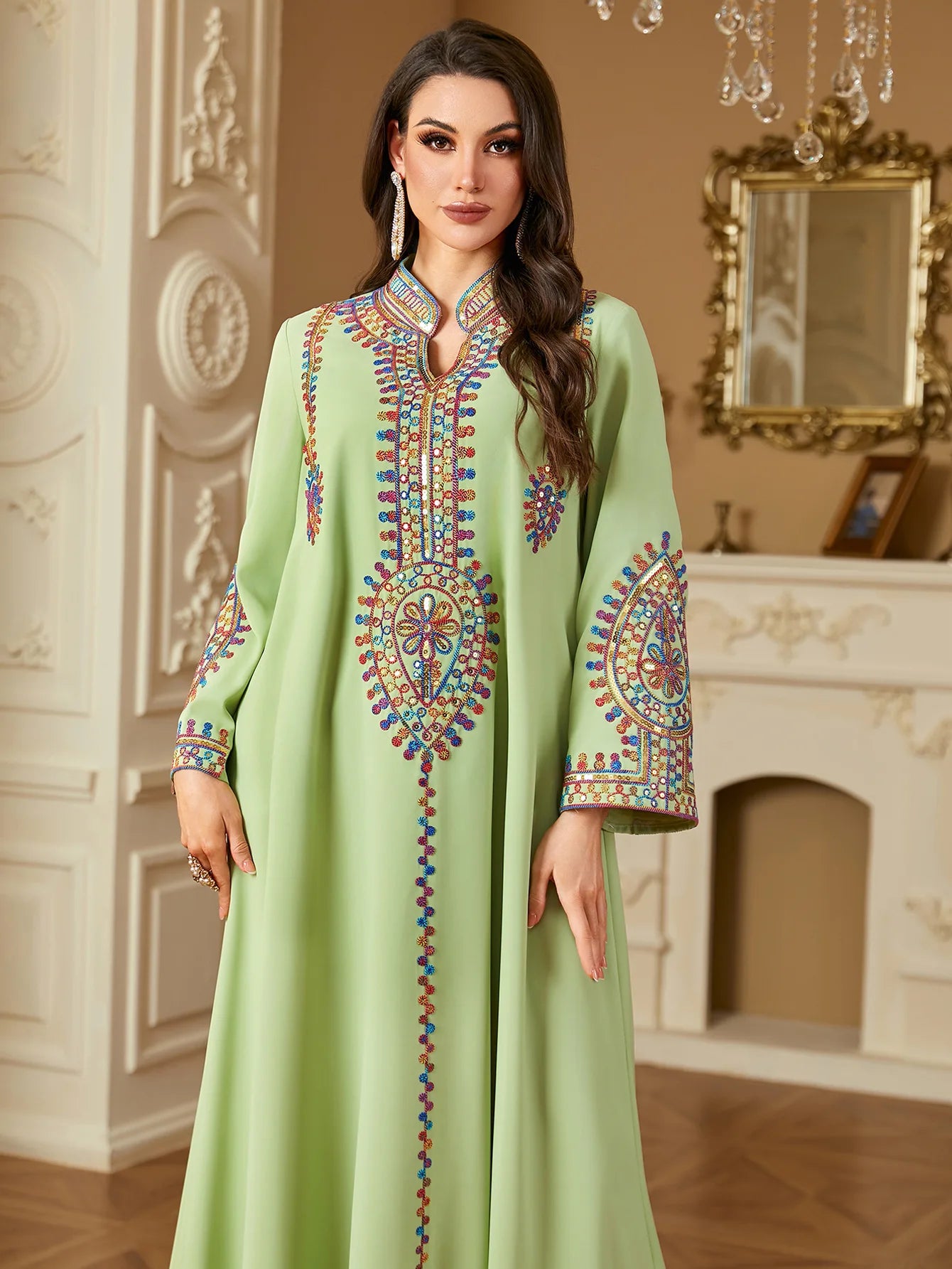 M&T Wear - Pakistani Women's Embroidered Loose abaya Dresses Elegant Casual Kaftan