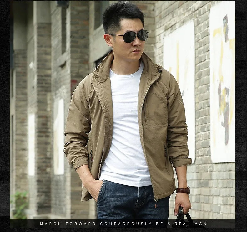 M&T Wear - Men's Outdoor Hiking Camping Jackets Waterproof Hooded Windbreaker Coat Autumn New Casual Jacket Tactics Military Jacket Men 6XL - M&T Wear