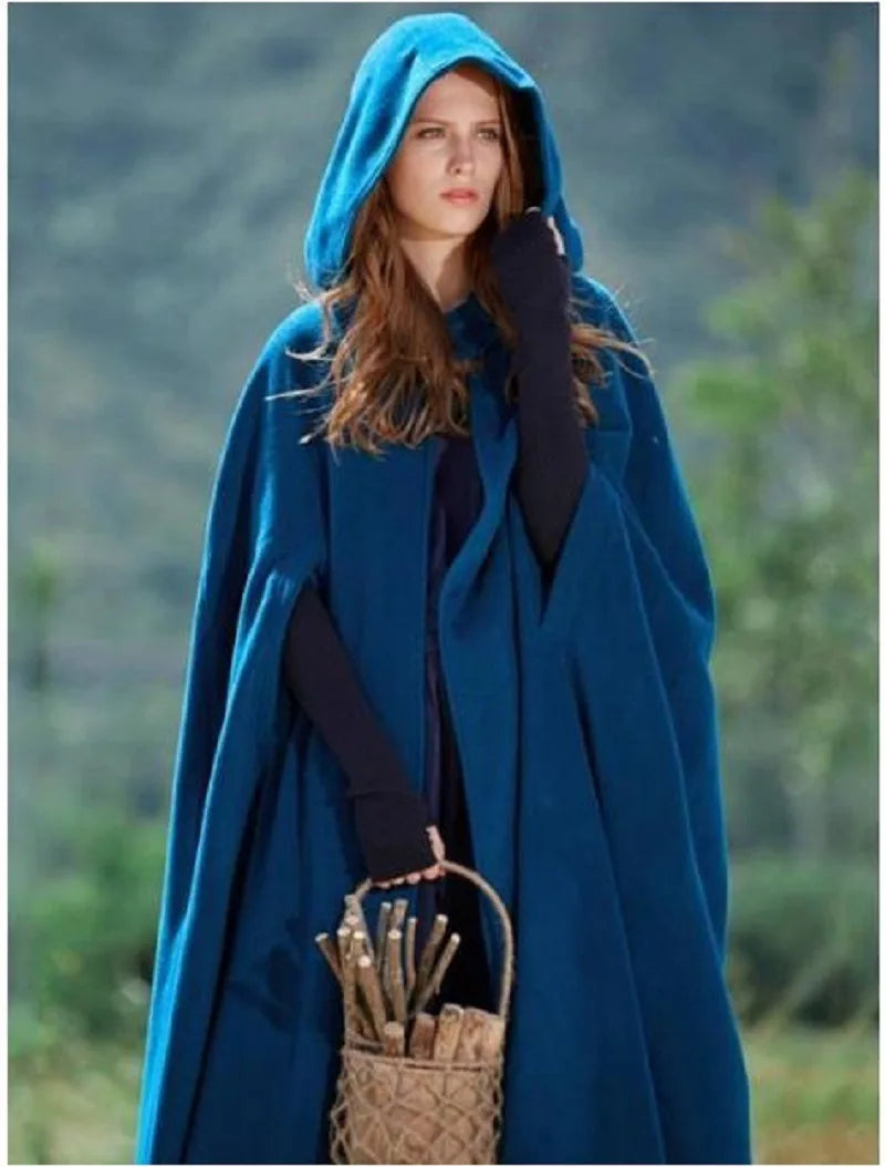 M&T Wear - European-Style Hooded Long Cloak Overcoat