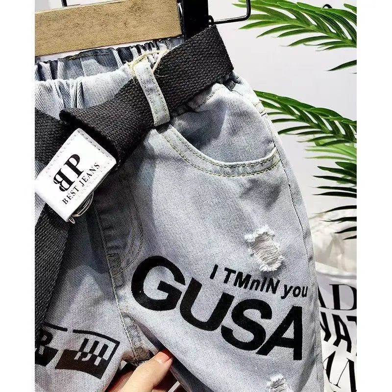 M&T Wear - Boys’ Trendy Distressed Korean Style Denim Shorts