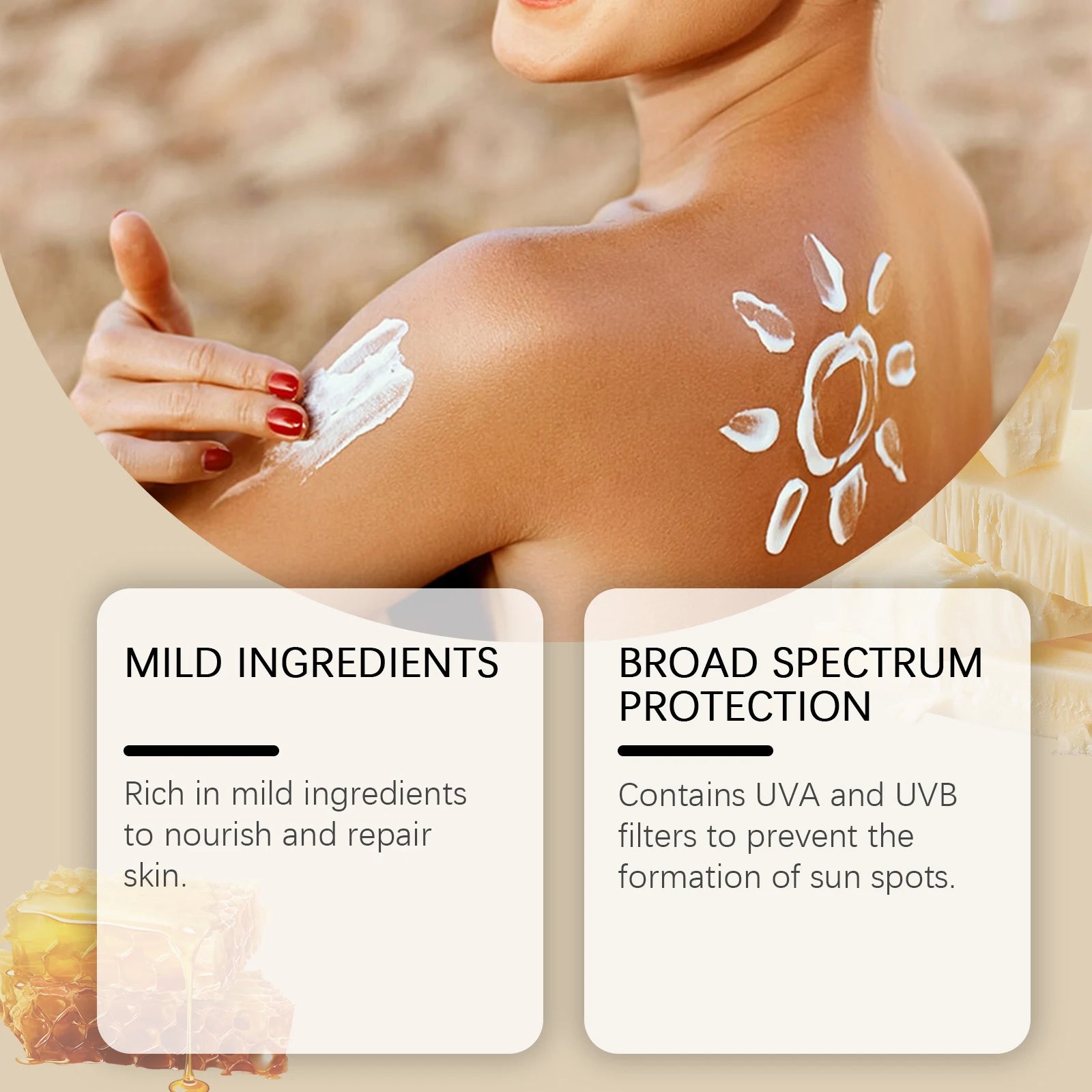 M&T Wear - SPF 50+ Sunscreen Cream for Face & Body | UV Defense, Waterproof, Moisturizing Sunblock (100g)