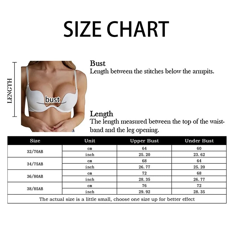 M&T Wear - Push Up Bra Backless Women Bras Low Cut Sexy Plunge Brassiere Open Back Wedding Underwear Invisible Seamless Deep U Lingerie - M&T Wear