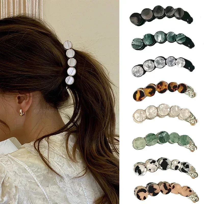 M&T Wear - Elegant Leopard Banana Hair Clip Acetate Ponytail Holder