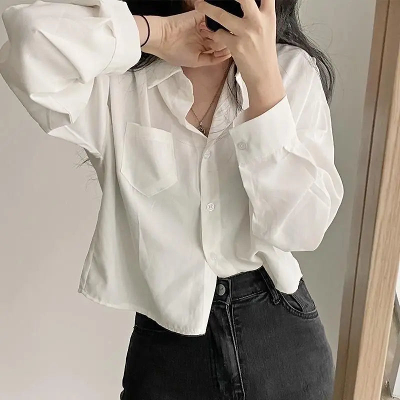 Single-Breasted Elegant Casual Blouse