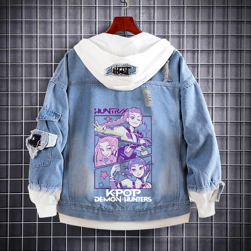 M&T Wear - Kids Denim Jacket Anime Kpop Demon Hunter Saja Boys New Autumn Sweatshirts Hooded Coats Fashion  Adult Casual Streetwear Clothes - M&T Wear