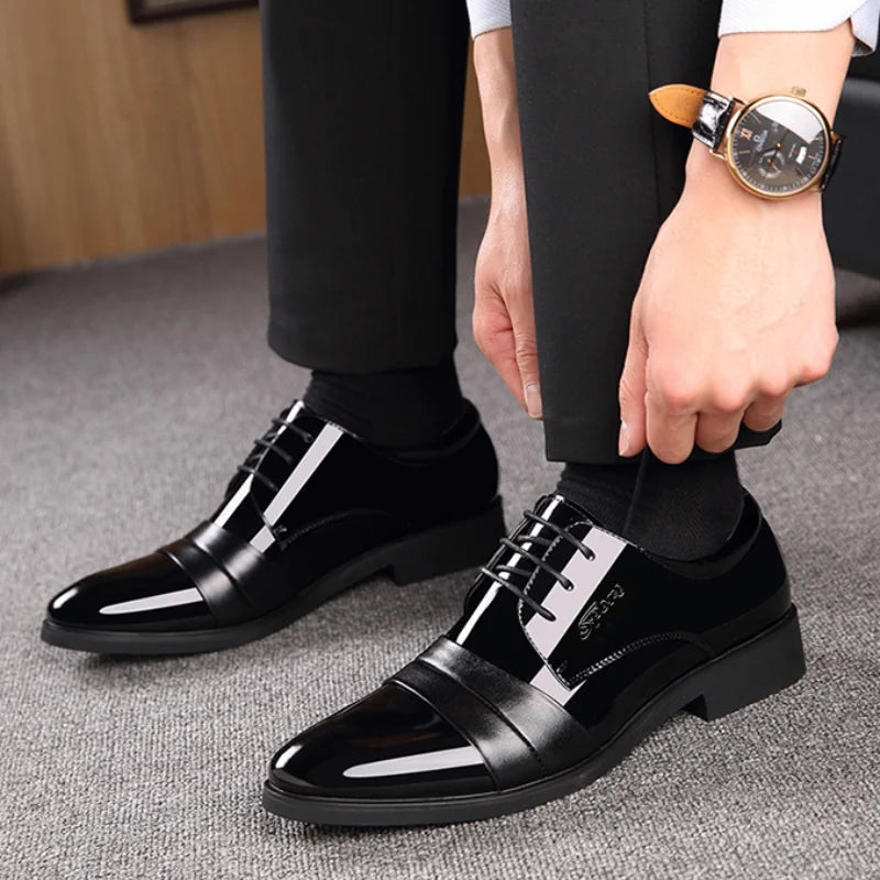 M&T Wear - Men's Waterproof Formal Pointed Toe Derby Shoes