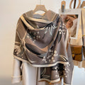 M&T Wear - Shawl Pashmina Thick Winter Warm Blanket Poncho Stoles Print Cashmere Scarf Women Travel Wraps Bufanda Female 2023 Luxury - M&T Wear