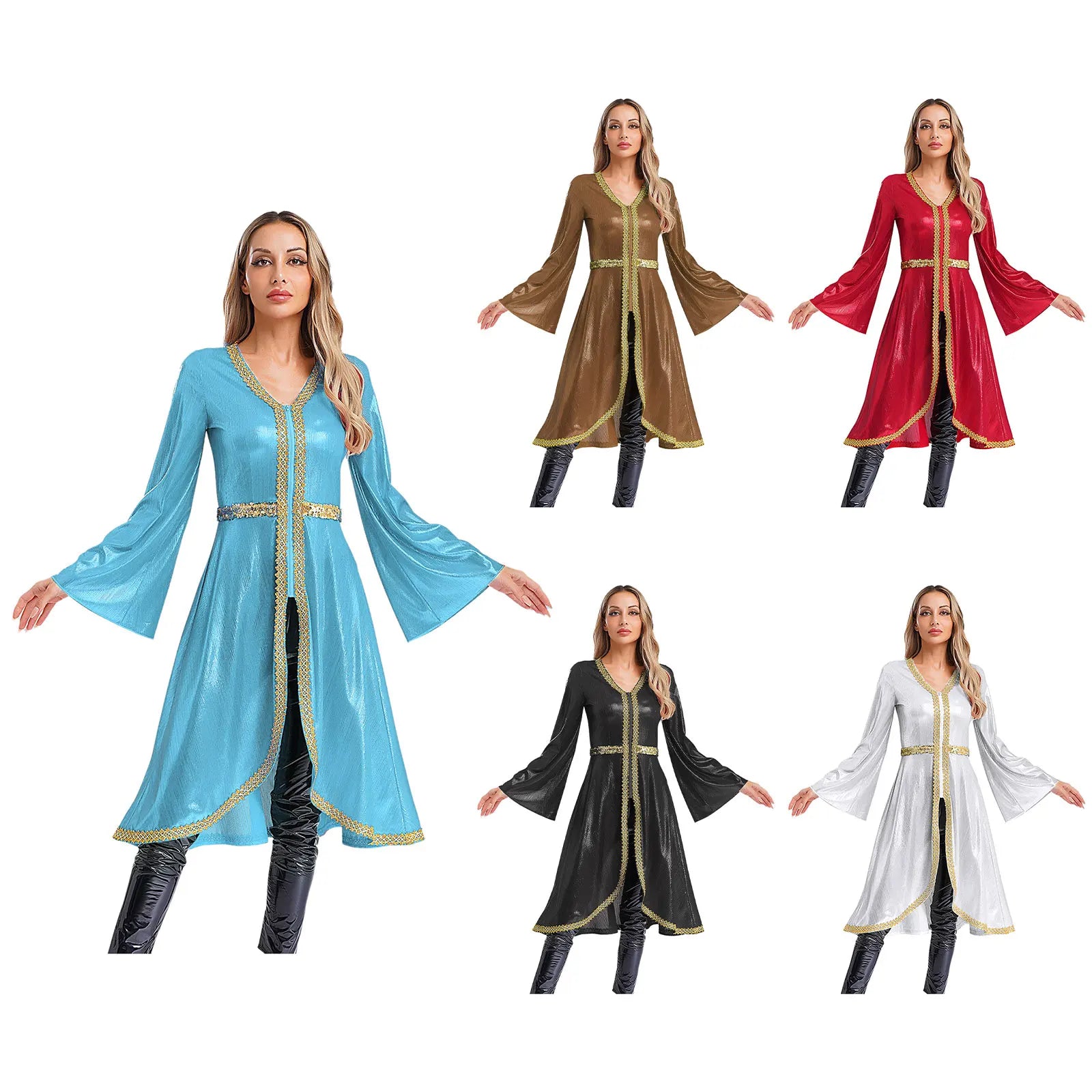 M&T Wear -  Embroidered High Waist Abaya Kaftan Dress