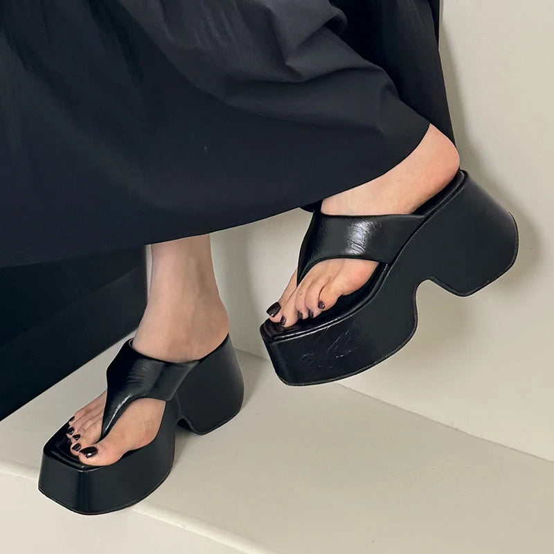 M&T Wear - Women's Korean Style Platform Wedge Slides